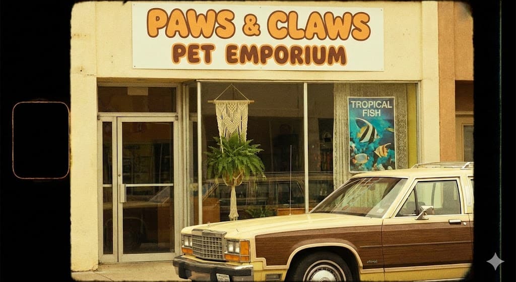 Paws and Claws pet emporium storefront